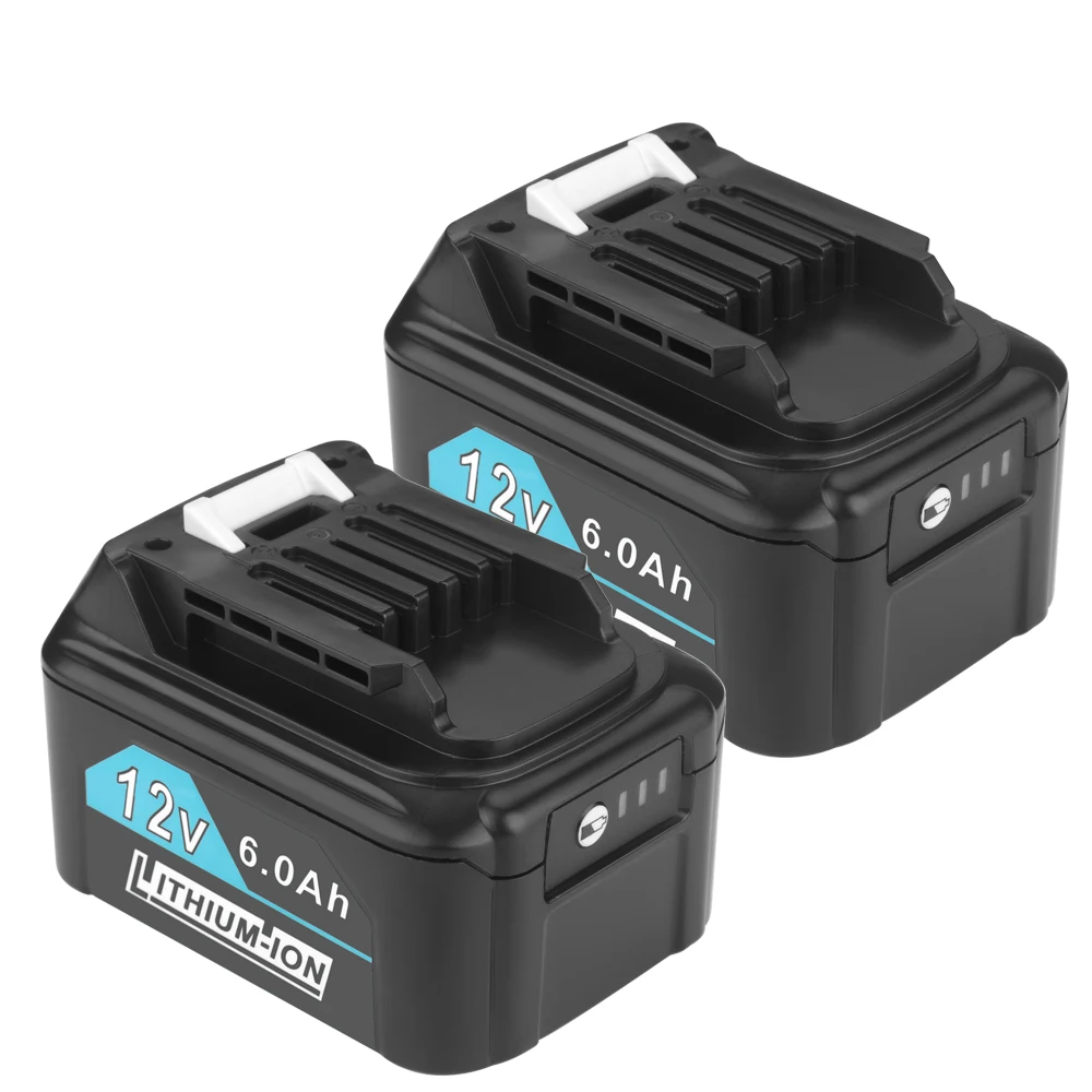 Batería recargable de 12V y 6,0ah para Makita, batería reemplazable para modelos BL1021B, BL1041B, BL1015B, BL1020B y BL1040B