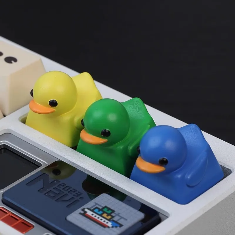 Gorros de teclado de pato, teclas de teclado mecánico de resina de pato amarillo, piezas de repuesto, decoración bonita, accesorios de juego en General - imagen 3