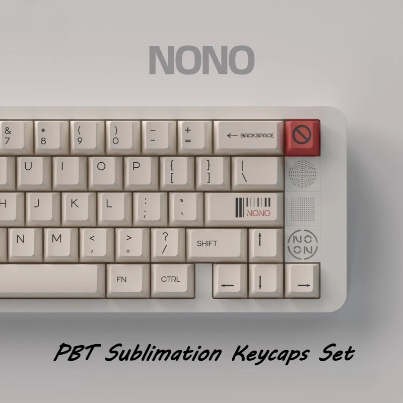 NO ONE-teclas con perfil de cereza, juego de teclas de sublimación PBT para teclado mecánico, teclas simples personalizadas, accesorios para PC