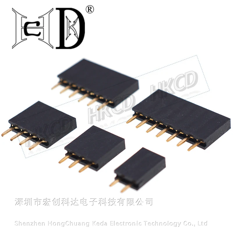 10 enchufes hembra de un solo fila de 180 grados con un espaciado de conectores de 2,54mm 1*2P 3P 4P 5P 6P 7P 8P 9P 10P 20P 40Pin - imagen 4