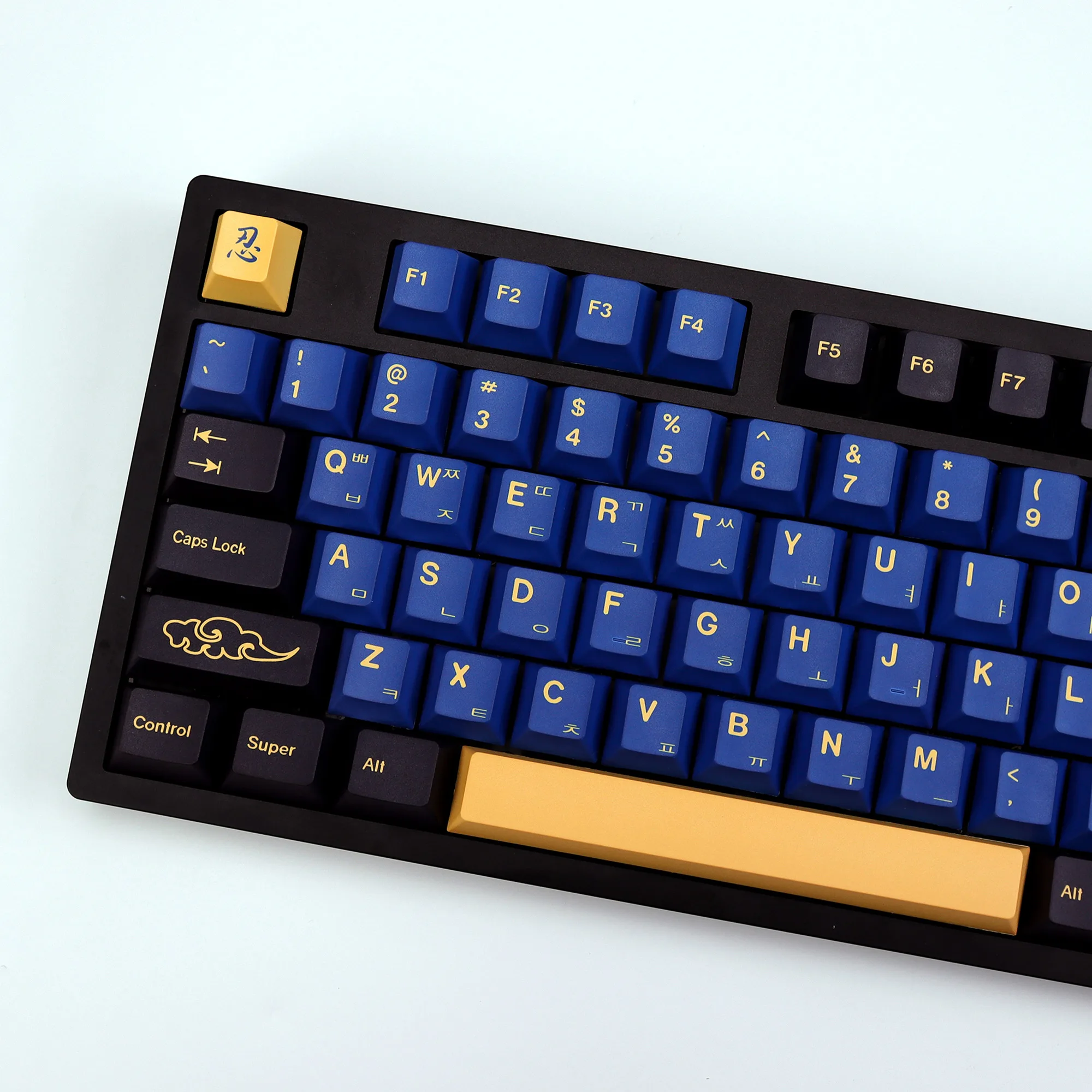KBDiy Retro GMK azul samurái Keycap coreano Cherry Alice Split Space PBT Keycaps personalizado para Aula F75 60 Teclado mecánico Gamer - imagen 2