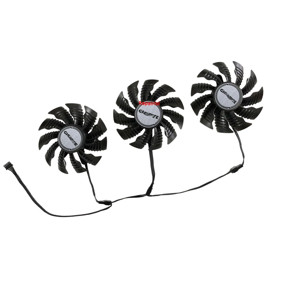 Ventilador de tarjeta gráfica, Enfriador de GPU, para Radeon GIGABYTE AORUS RX 5700 XT 5700XT 8G, refrigeración de tarjetas de vídeo VGA, 82MM,PLA09215S12H, Juego de 3 piezas - imagen 3