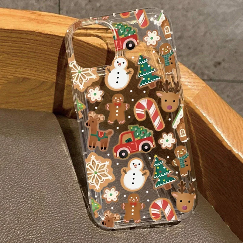 Funda de teléfono navideña con palo de muñeco de nieve para Samsung Galaxy S25 S24 S23 S22 Ultra Plus FE A33 A55 A35 A15 A54 funda transparente suave - imagen 2