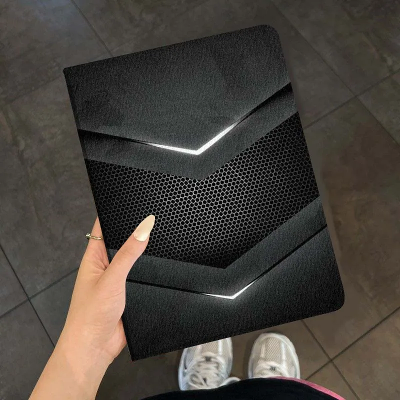 Impresión geométrica de rejilla metálica para Samsung Galaxy Tab S7 S8 S9 S10 11 12,4 13,1 FE Plus Lite pulgadas funda para tableta