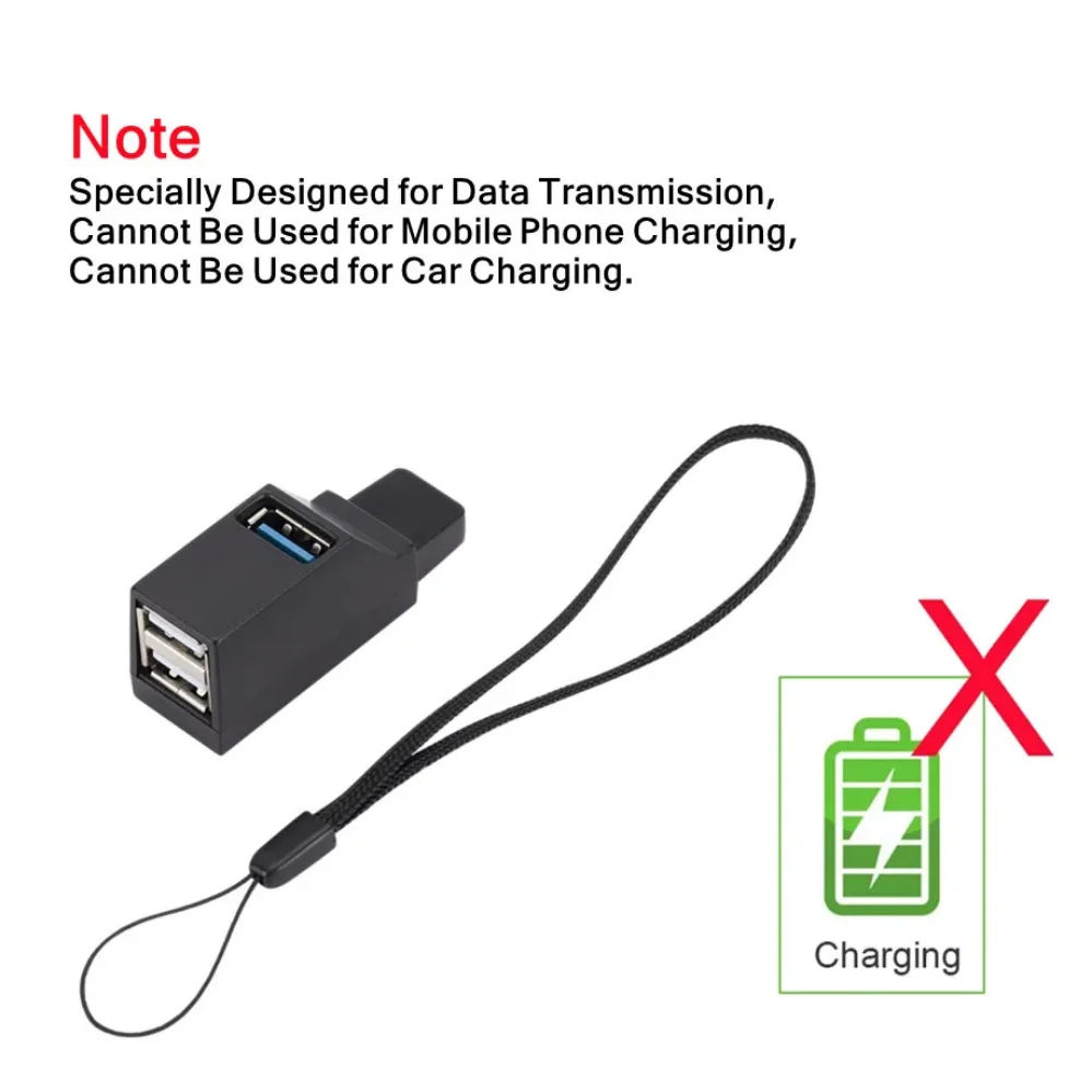 PzzPss-extensor de concentrador USB 3,0 de alta velocidad, 3 puertos, divisor giratorio, adaptador USB 2,0 para ordenador, PC, portátil, Mac, Mini Accesorios - imagen 4