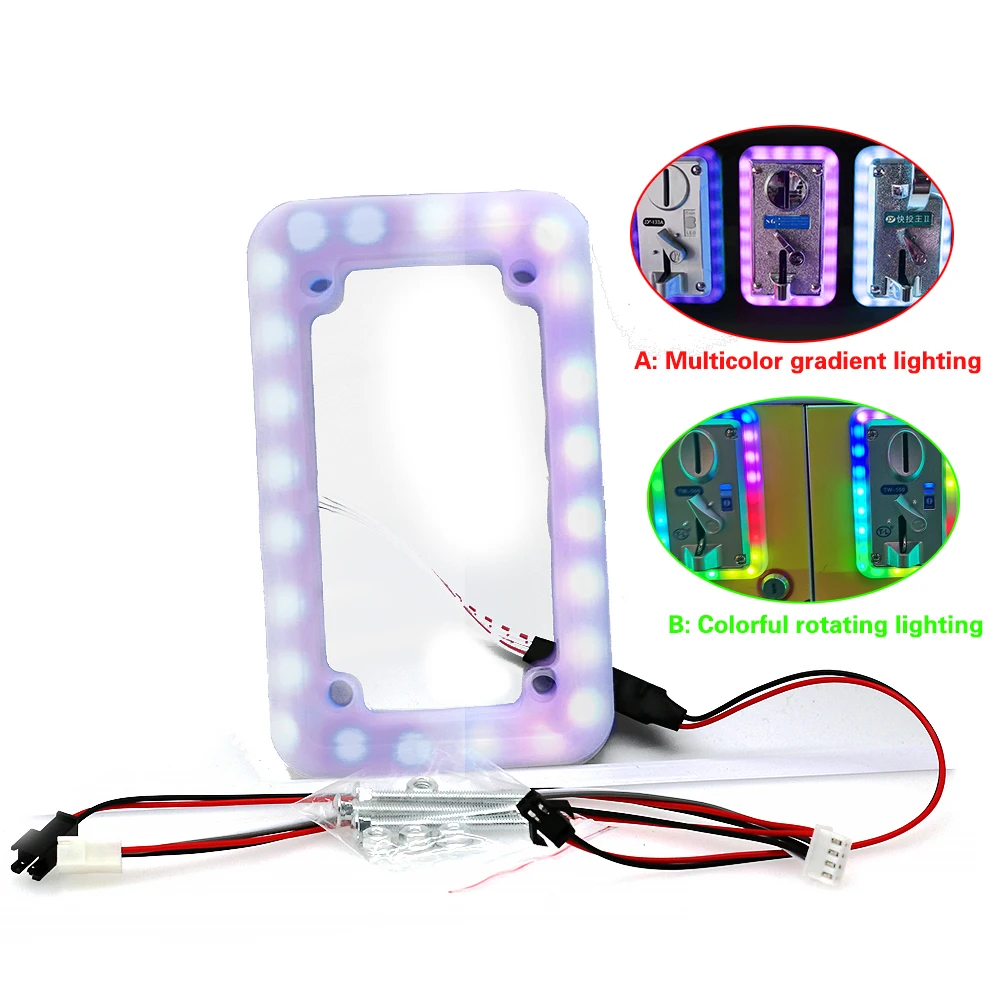 Luz de decoración de Marco LED colorida, aceptador de monedas iluminado, Token, máquina expendedora de garra mecánica, piezas de Pinball, juego Arcade DIY - imagen 2