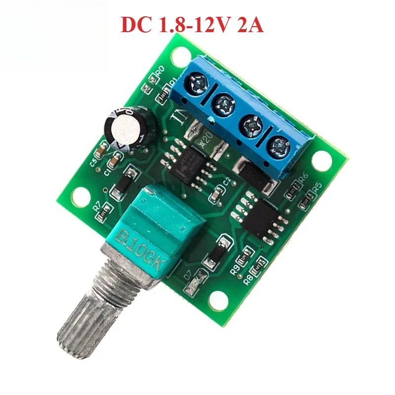 Módulo controlador de velocidad del Motor DC 1,8 V 3V 5V 6V 12V 2A PWM DC interruptor de Control de velocidad del Motor de bajo voltaje módulo de accionamiento ajustable