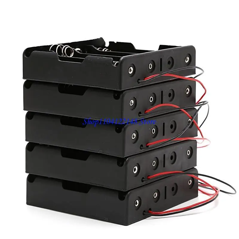 P9FA 5 PCS 18650 Batería recargable 3.7V Caja soporte clip para estuche con cable alambre