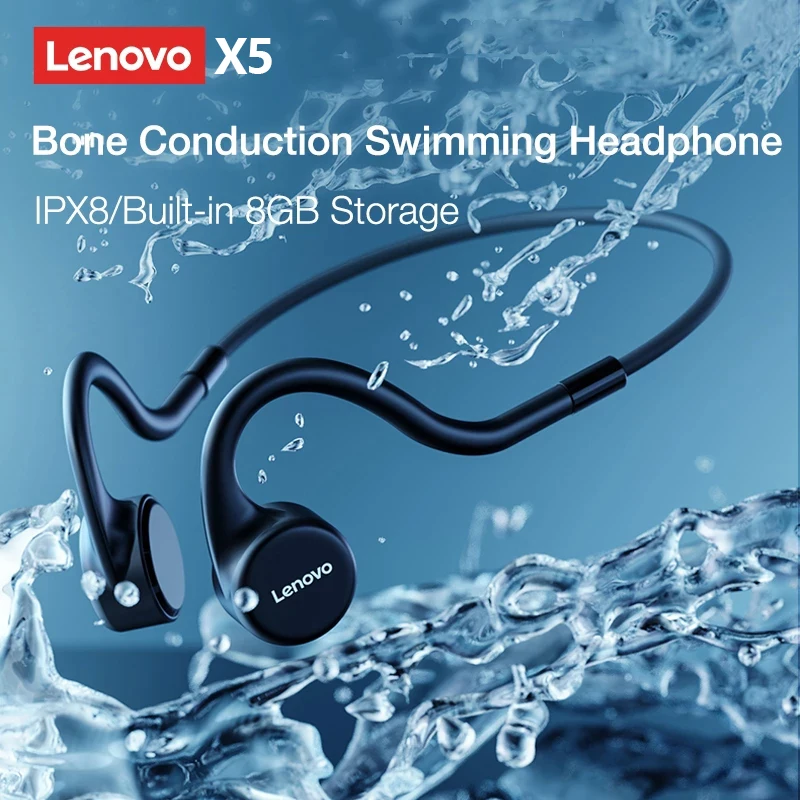 Lenovo-auriculares de conducción ósea X3 Pro, cascos inalámbricos con gancho para la oreja, Bluetooth, Hifi, con micrófono, resistentes al agua - imagen 5