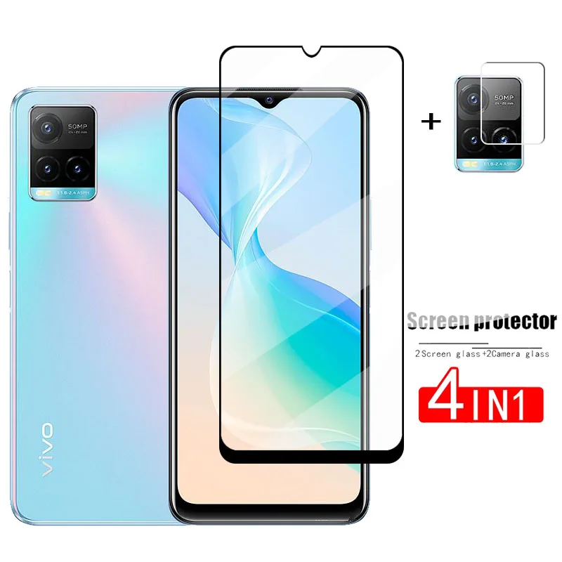 Vidrio de cubierta completa para Vivo Y33s Protector de pantalla para Vivo Y33s Y21 Y20 vidrio templado HD película protectora de teléfono Vivo Y33s vidrio