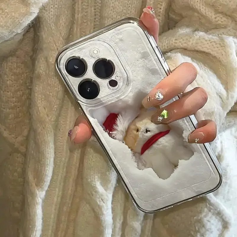 Funda de teléfono transparente para iPhone 16 Pro Max 15 14 13 12 11 XS X XR 7 8 Plus SE 2022 Snowfield Doll cubierta de parachoques suave a prueba de golpes - imagen 2