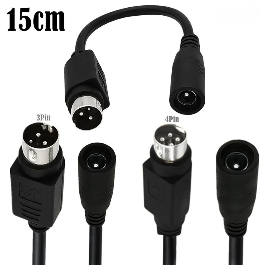 Cable hembra de CC de 5,5x2,1mm a macho de 3 pines y 4 pines para SATO TG-5011-19V-ES, solo un cable de 4 pines para TV, LCD, VCR, fuente de alimentación - imagen 2