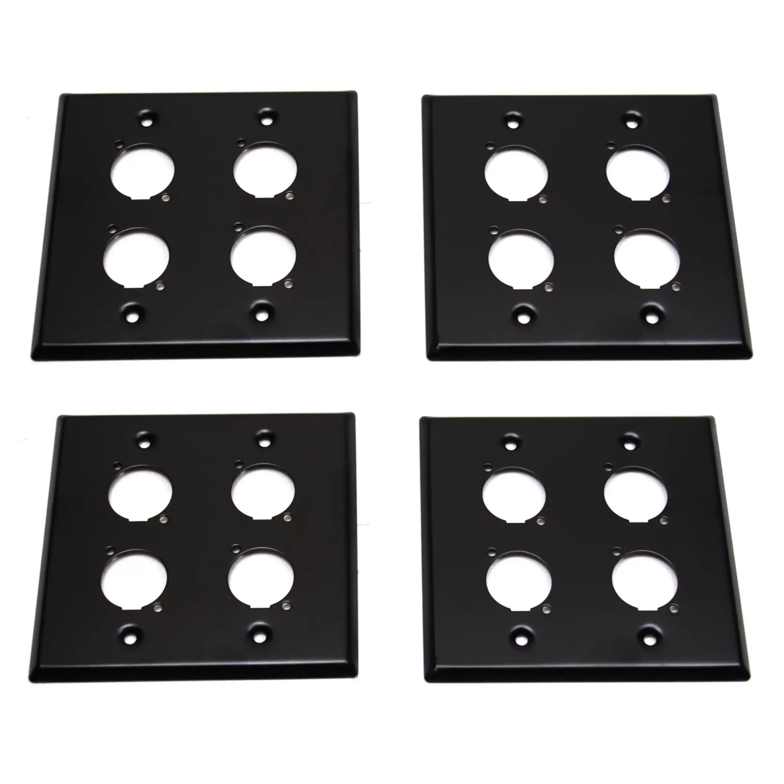 (4) de doble banda cuatro placas de pared en blanco, cuatro XLR macho/hembra "D", acero negro