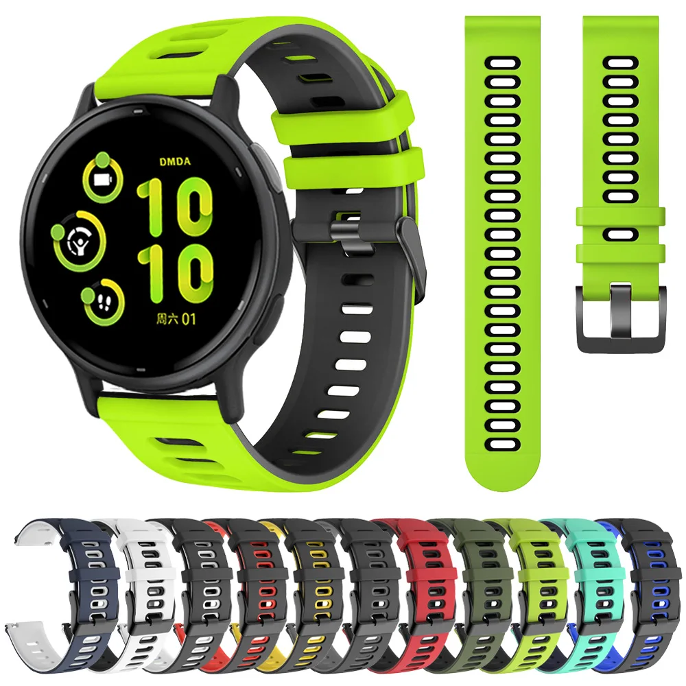 Correa deportiva de silicona de 20mm y 22mm para Garmin Venu 3, pulsera de repuesto para reloj Forerunner 165 265 255 Music Vivoactive 5 - imagen 2