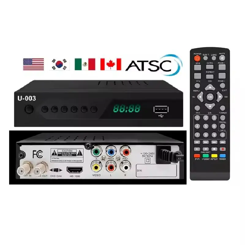 UBISHENG ATSC Digital TV caja convertidora de canales digitales gratis decodificador Digital terrestre con salida HD sintonizador de TV HDTV