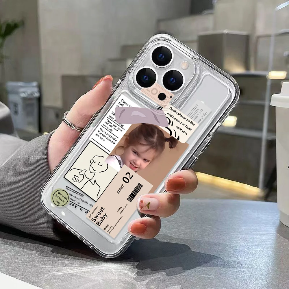 Funda de teléfono con etiqueta de moda para iPhone 11, 13, 15, 14, 12 Pro Max XR X XS 7, 8 Plus SE 2020 15promax 13promax, Funda transparente de TPU suave - imagen 2