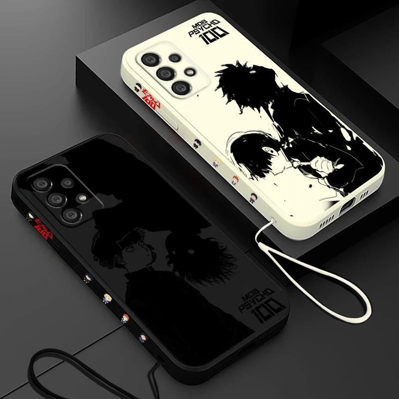 Funda de teléfono Mob Psycho 100 Shigeo Kageyama para Samsung, A55, A53, A33, A52, A32, A71, A51, A21S, A35, A25, 5G, cuerda líquida izquierda