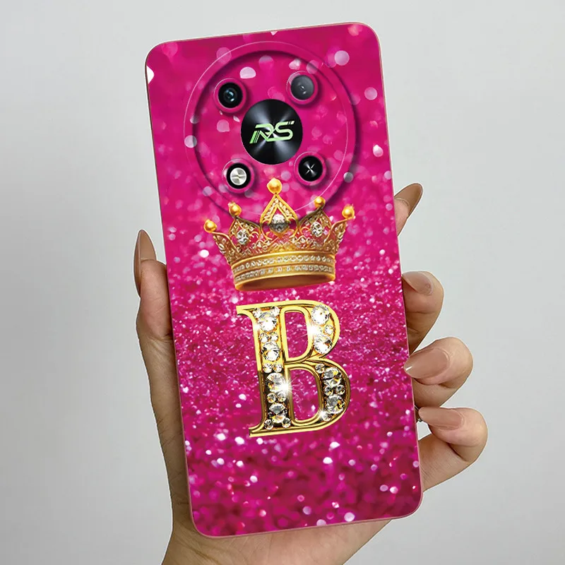 Para ITEL RS4 S666LN 2024 moda letra inicial pareja funda de teléfono para Itel RS4 silicona suave TPU protección cuadrada a prueba de golpes - imagen 3