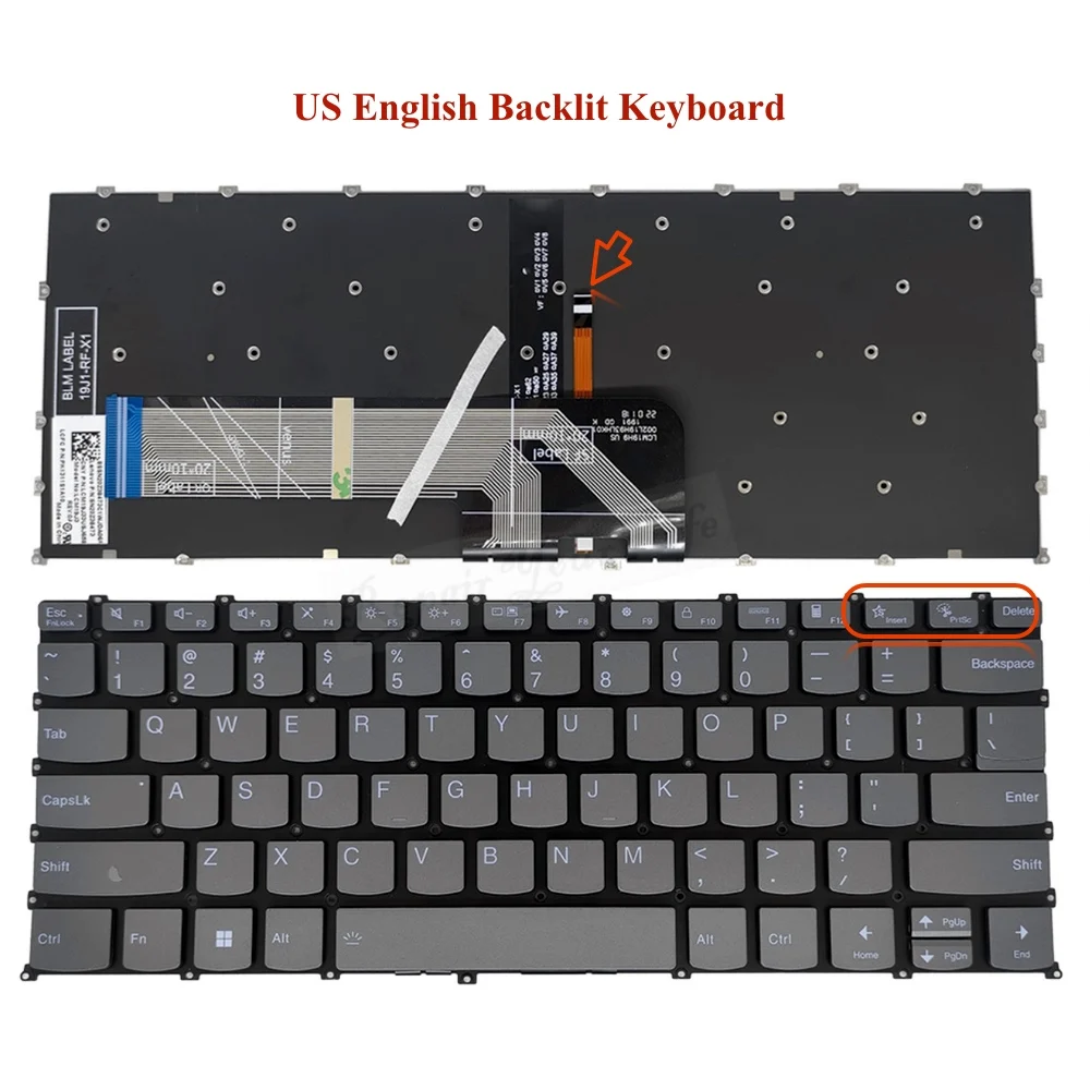 Teclado retroiluminado para Lenovo IdeaPad 5 14IIL05 14ITL05 Flex 5 14ARE05 5-14IIL05, teclado de repuesto genuino, ruso y español