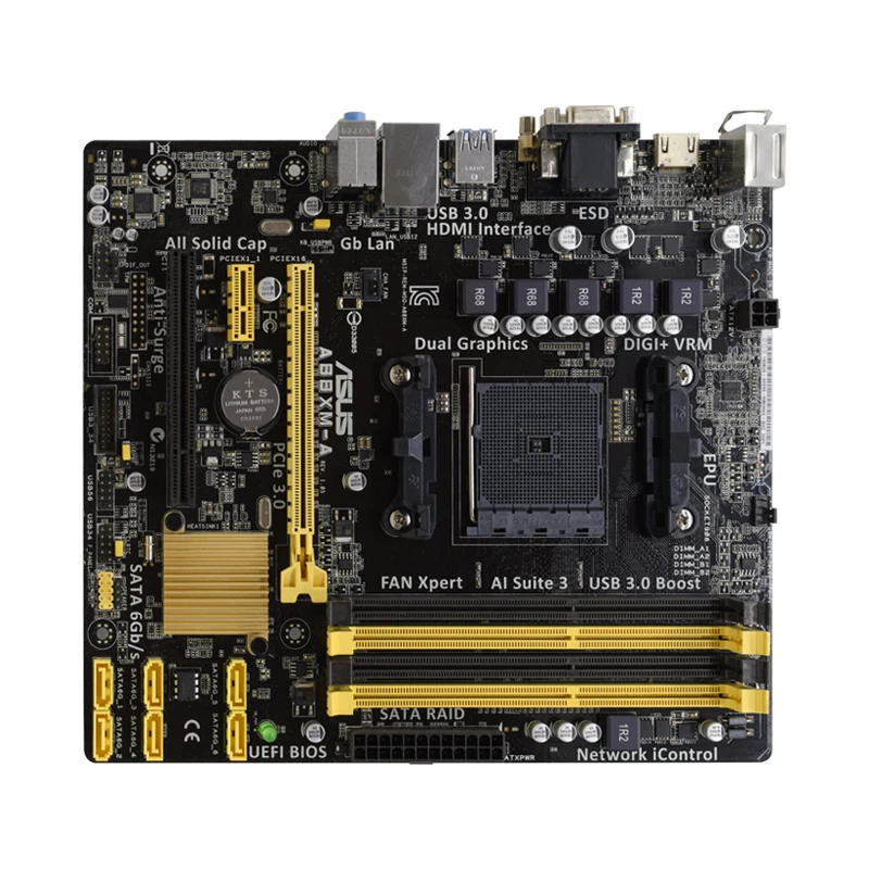 Placa base ASUS A88XM-A FM2/FM2 AMD A88X DDR3 64GB Micro ATX compatible con AMD A10-6700 A4-5300B A10-7800 A8-5500 A8-8650 X4 - imagen 3