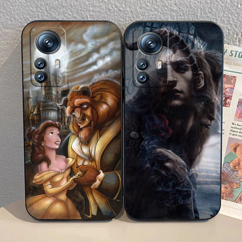 Funda de teléfono de la bella y la bestia para Xiaomi Mi 14, 13T, 13, 12T, 12, 11T, 11i, 11, 10T, 10 Pro Lite, Ultra 5G, TPU negro - imagen 2
