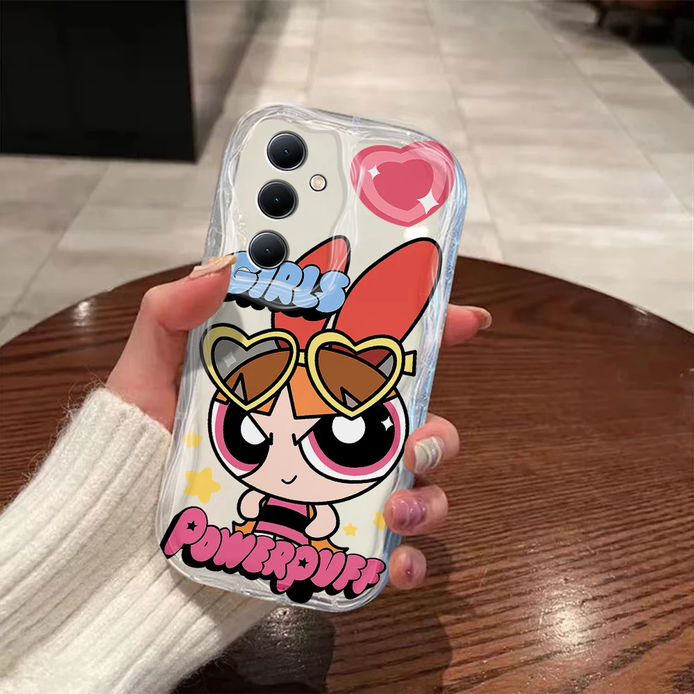 Bonita funda ondulada 3D para Powerpuffs Girls Samsung A73 A72 A71 A55 A54 A53 A35 A34 A33 A25 A24 A23 A15 A14 A13 A05 4G 5G - imagen 3