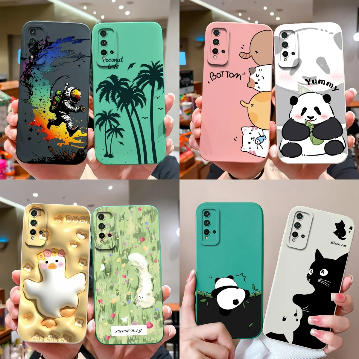 Funda para Huawei Nova 5T, funda para Huawei Nova 6 Nova 7, parachoques de dibujos animados para Nova 5 T Nova6 Nova7, fundas de teléfono de silicona líquida suave