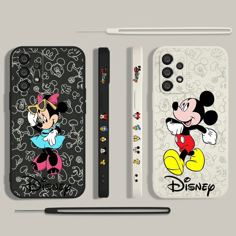 Funda de teléfono Mickey Mouse Minnie para Samsung A55 A53 A33 A52 A32 A71 A51 A21S A35 A25 5G Funda de cuerda izquierda líquida - imagen 5
