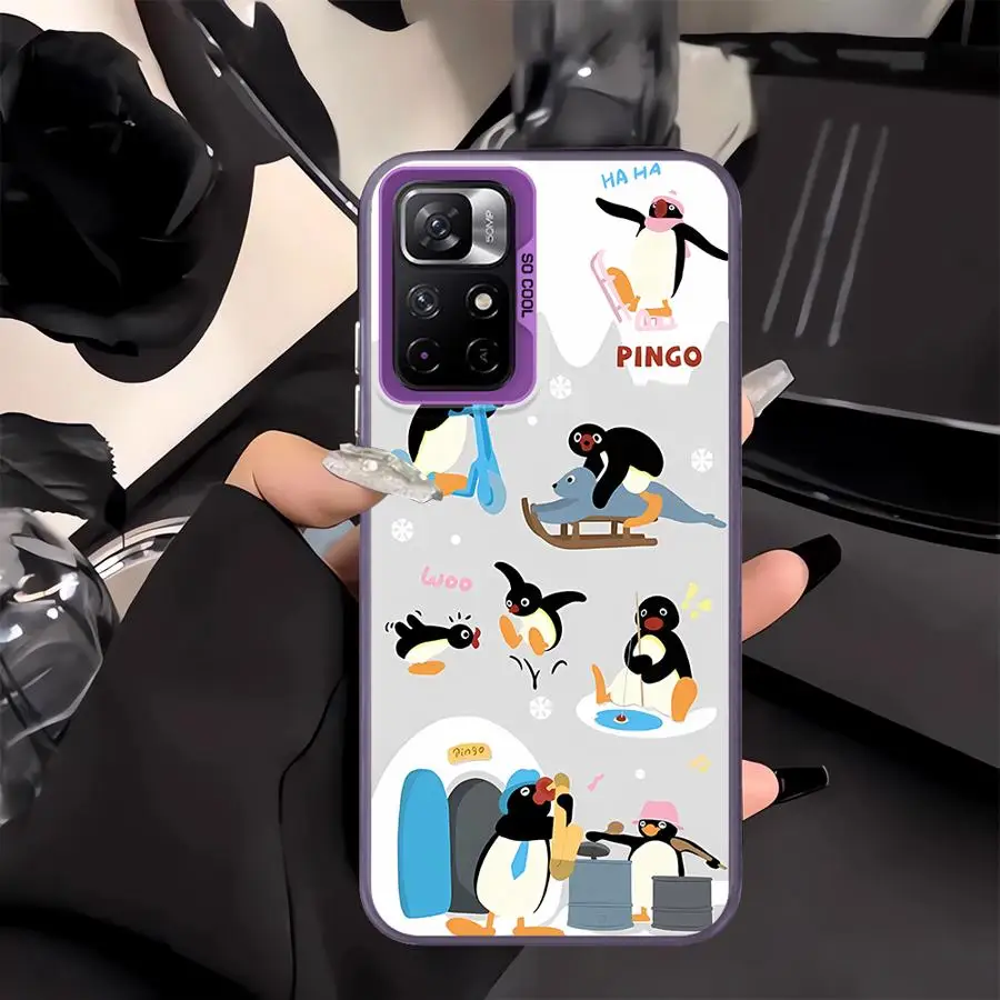 Funda P-ingu de dibujos animados de invierno y nieve para Xiaomi Mi 12T Pro 11 Lite 13T, funda trasera para teléfono - imagen 3