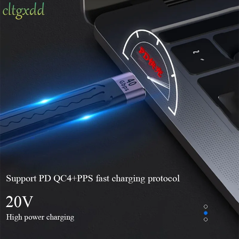 Conector de carga rápida USB 4,0, cable corto Flexible Thunderbolt 3Type-C macho a macho, Gen2 40G, dos extremos, 100W FPC - imagen 4