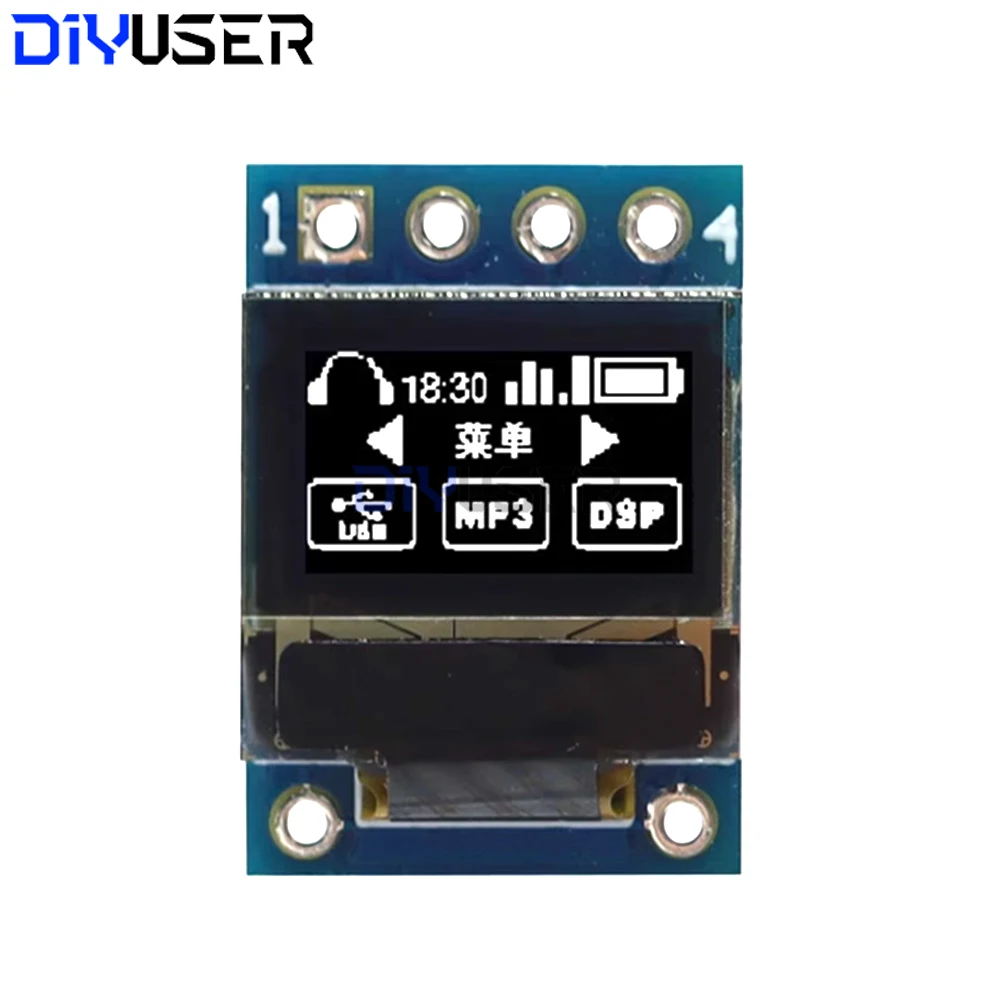 Pantalla OLED SSD1306, módulo de interfaz SPI I2C de 72x40 píxeles blanco de 0,42 pulgadas para placa de desarrollo DIY Arduino Raspberry Pi