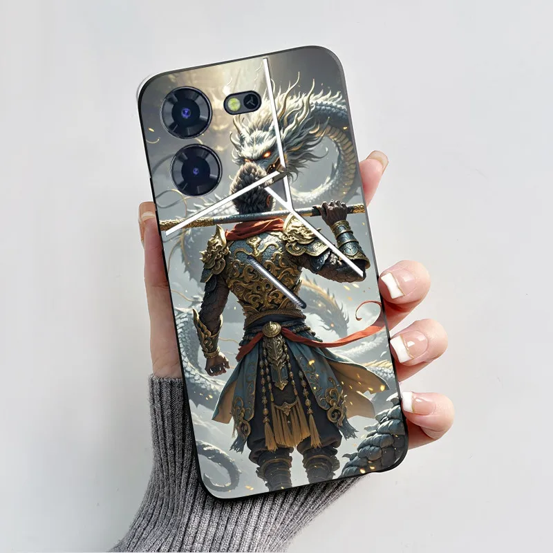 Para Tecno Pova 5 Pro funda a prueba de golpes negro Wukong fundas de teléfono para Tecno Pova 5 funda trasera de silicona Pova5 Pro Fundas de parachoques - imagen 3