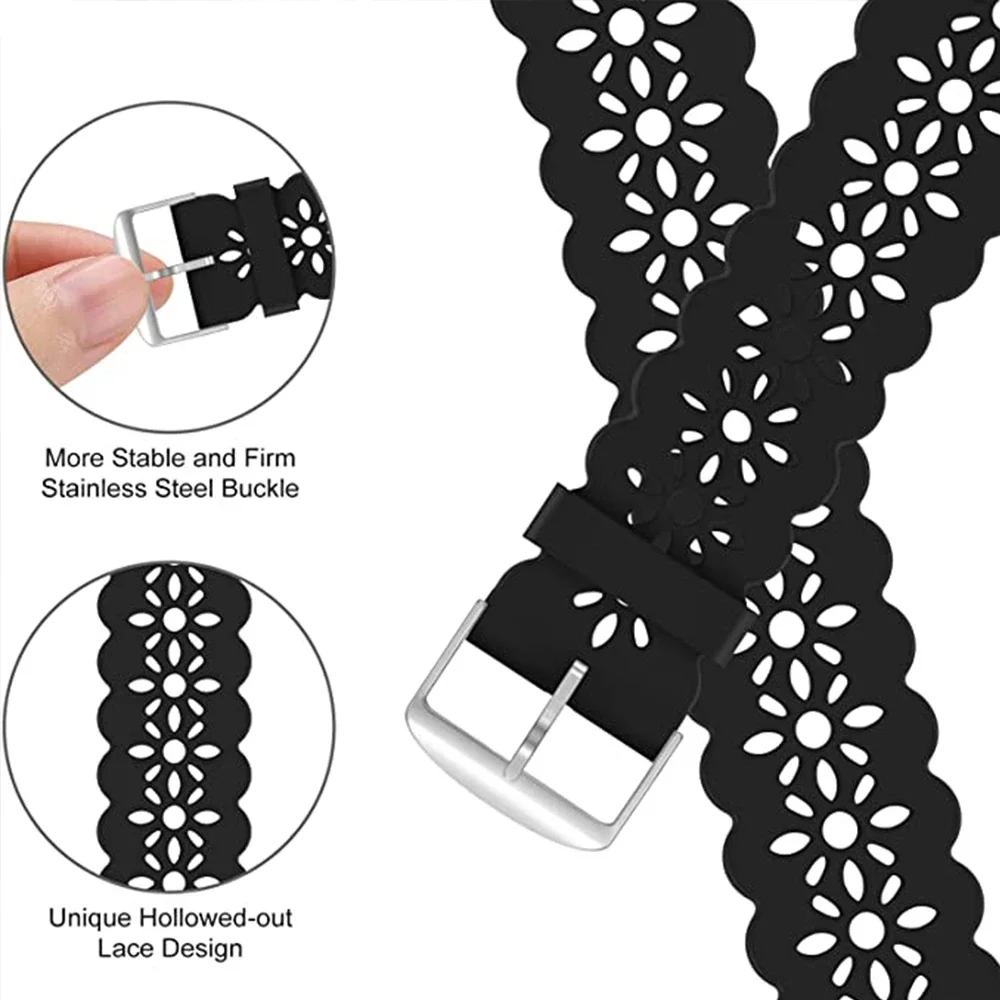 Correa de silicona 2pecs de 20mm y 22mm para Samsung Galaxy Watch 7 6 5 4 44mm 40mm 6 pulseras clásicas para Huawei Watch GT5 4Pro 3 2 Band - imagen 3