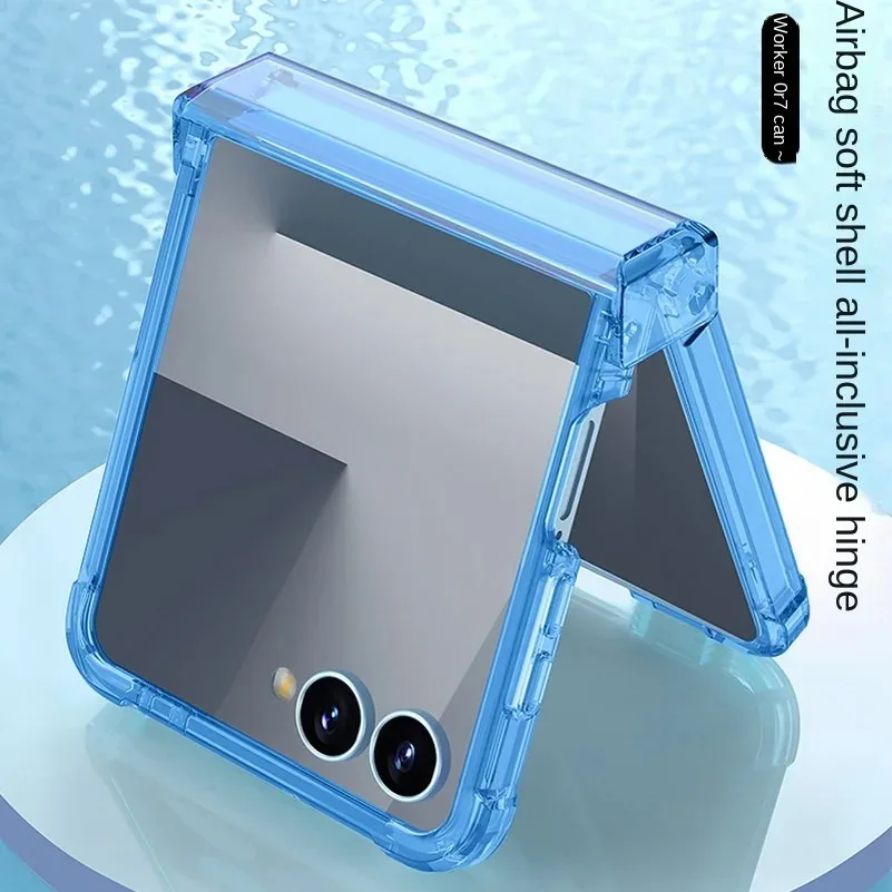 Funda de teléfono con bisagras todo incluido anticaída de cuatro esquinas para Samsung Galaxy Z Flip 7 FE 6 5 flip7 contraportada transparente a prueba de golpes - imagen 5