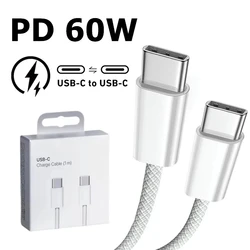 Cable USB-C a USB-C 60 W PD de carga rápida trenzado