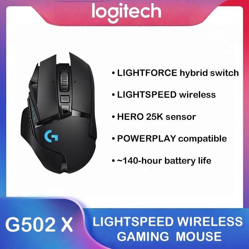 Logitech G502 X LIGHTSPEED 102g Ratón inalámbrico para juegos Hero 25K Sensor 13 Botones programables - imagen 2