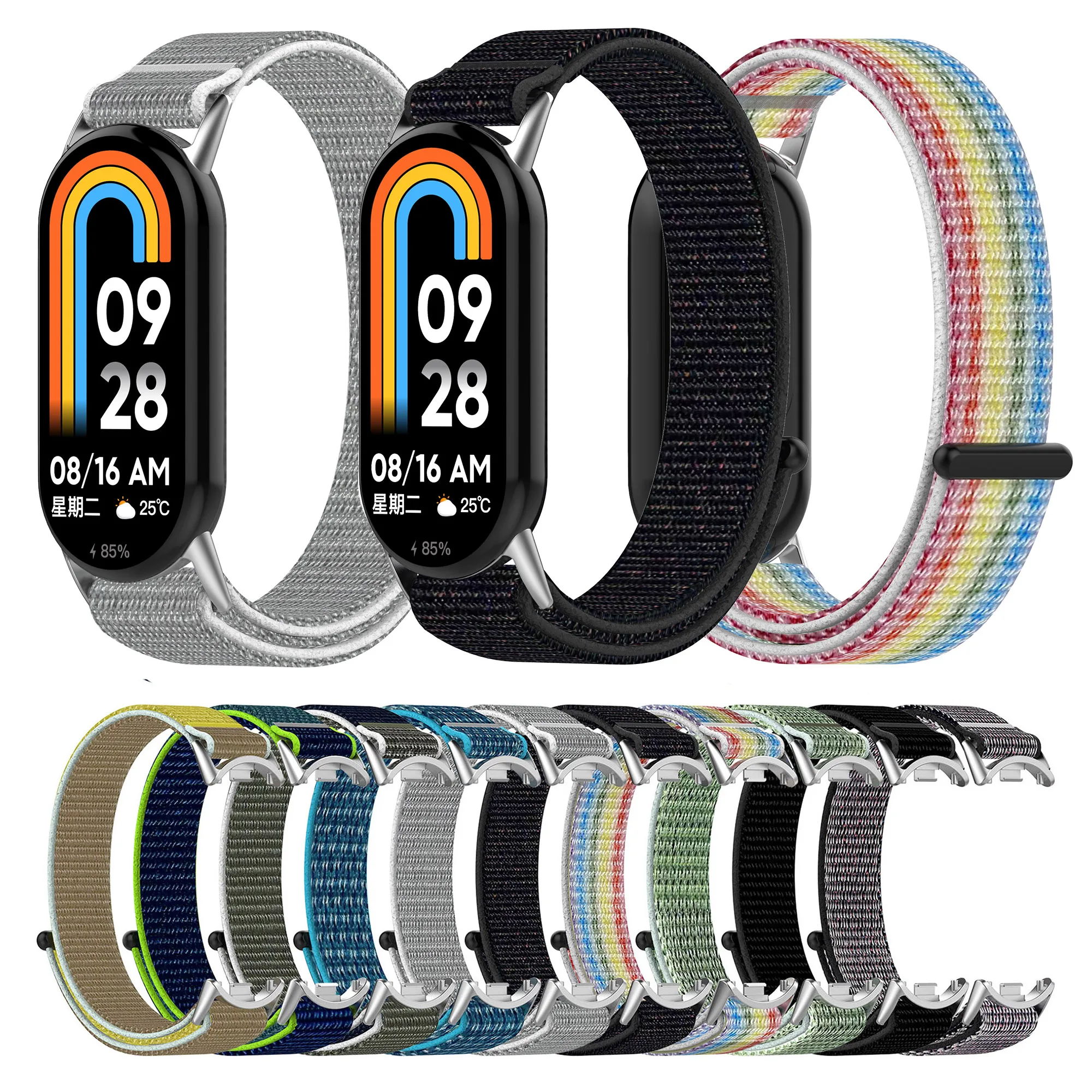 Correa de nailon para Xiaomi Mi Band 9/8, accesorios de pulsera NFC