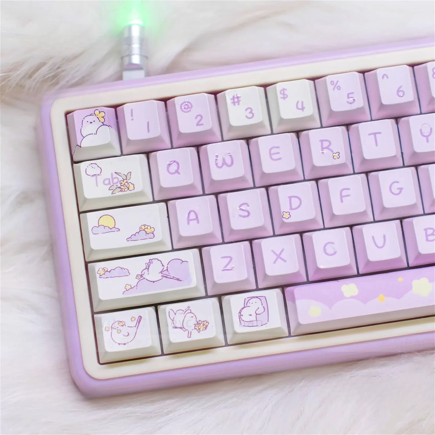 Teclas de color púrpura cremoso, teclas de cereza, PBT, 93 teclas personalizadas, bonitos Teclados mecánicos adaptables, 60/80/87/98/104/108