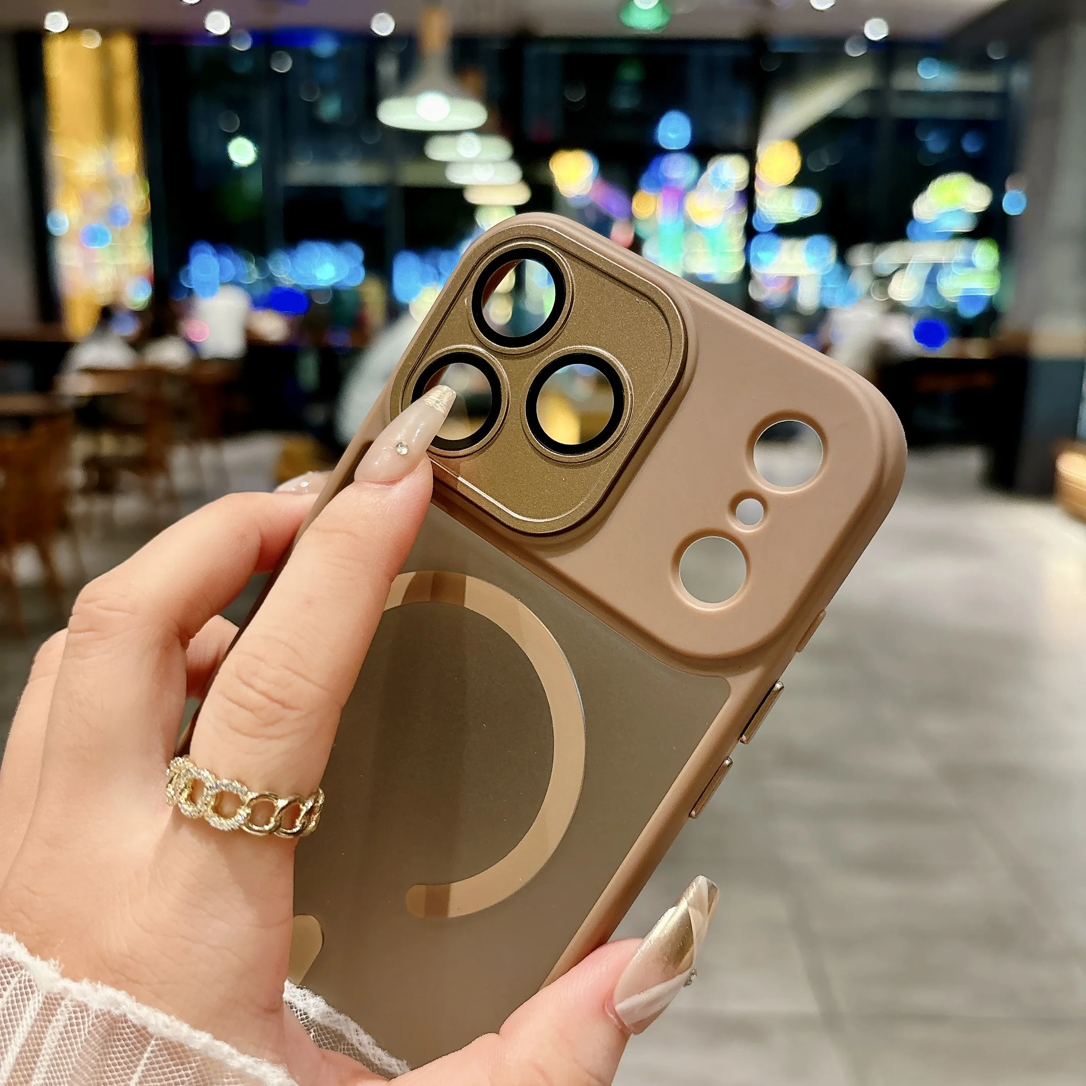 Funda para Magsafe, carga inalámbrica magnética, dura, mate, cubierta protectora de lente de cámara integrada para Apple iPhone 17 Pro Max Air - imagen 3