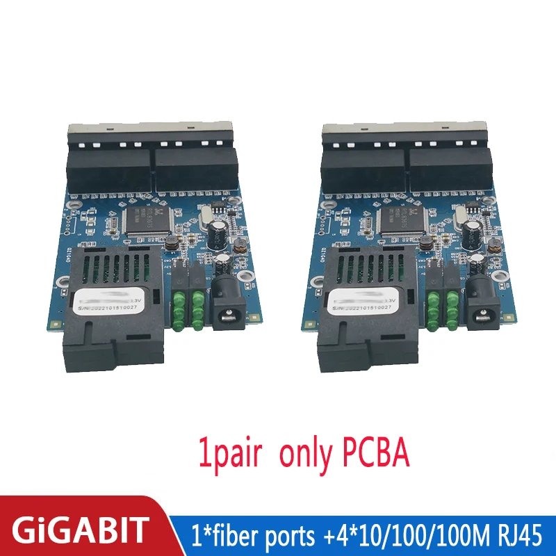 Convertidor de medios de interruptor Ethernet de fibra óptica, puerto de medios de fibra óptica 1F4E 1G4E PCBA 10/100/1000M htb - imagen 4