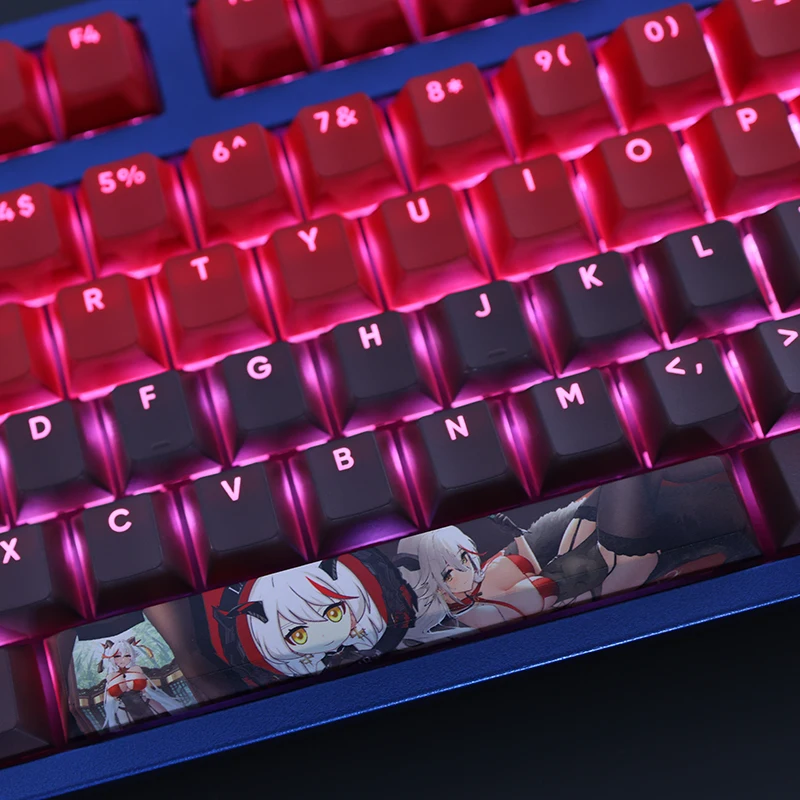 108 teclas/juego Azur Lane KMS Agir Keycap PBT Dye Sub retroiluminado KeycapsCartoon Anime Gaming Key Caps para teclados ANSI 61 87 104 108 - imagen 4