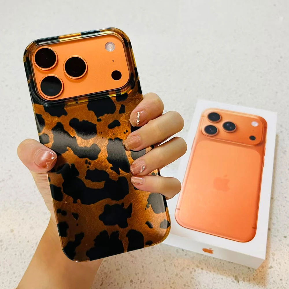 Funda de teléfono con estampado de leopardo marrón ámbar Retro para Samsung Galaxy A16 A55 A07 A17 A56 A36 A54 A26 A15 A53 A06 A14 A24 A34 A12 - imagen 4