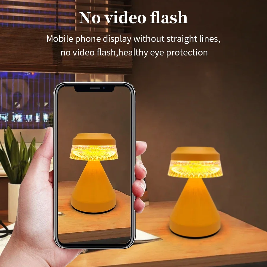 Lámpara LED de escritorio, iluminación decorativa clásica con forma de seta, atenuación táctil, luz de lectura recargable, Bar, restaurante y dormitorio - imagen 2