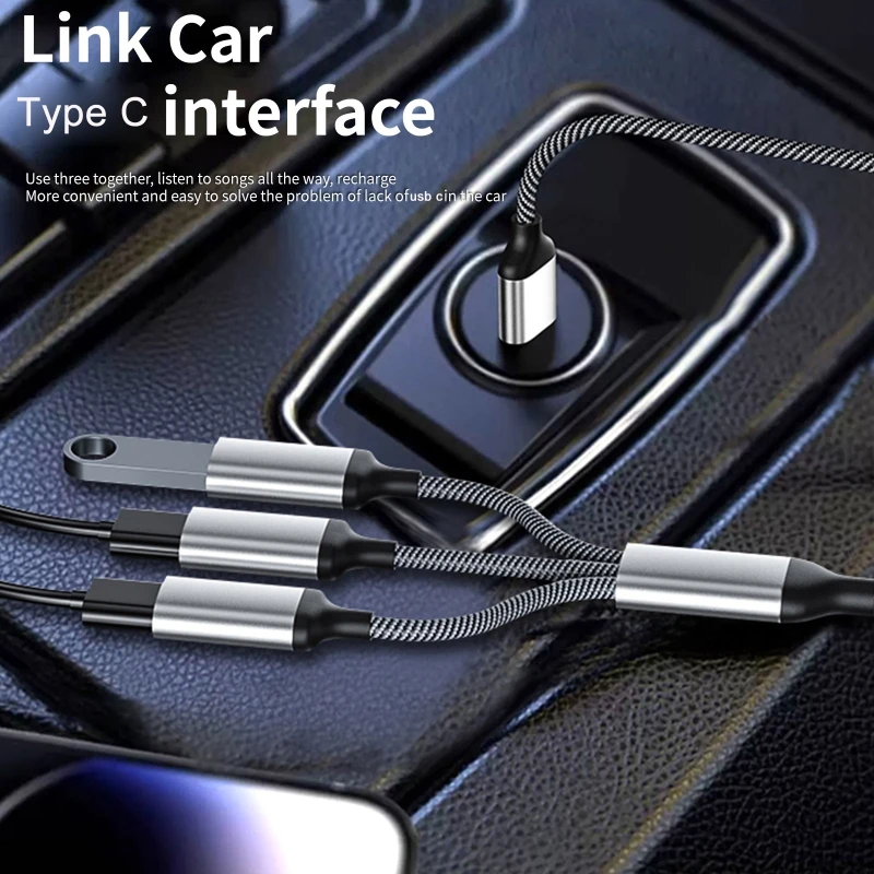 Convertidor de cable divisor USB C macho a 3 USB C hembra, concentrador de puertos USB C, adaptador dividido de corriente - imagen 3