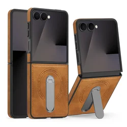 Samsung Galaxy Z Flip 7 FE – Funda Cuero Magnética con Soporte