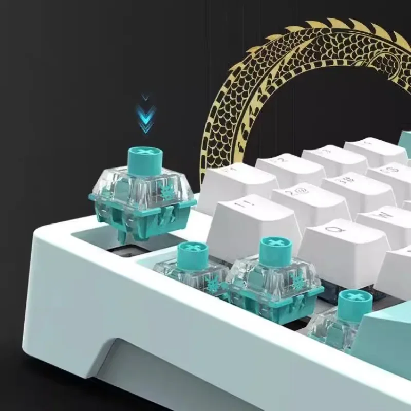 Teclado mecánico TTC Green Dragon Switch, teclado para juegos personalizado transparente lineal de 5 pines 49gf RGB para jugadores - imagen 3