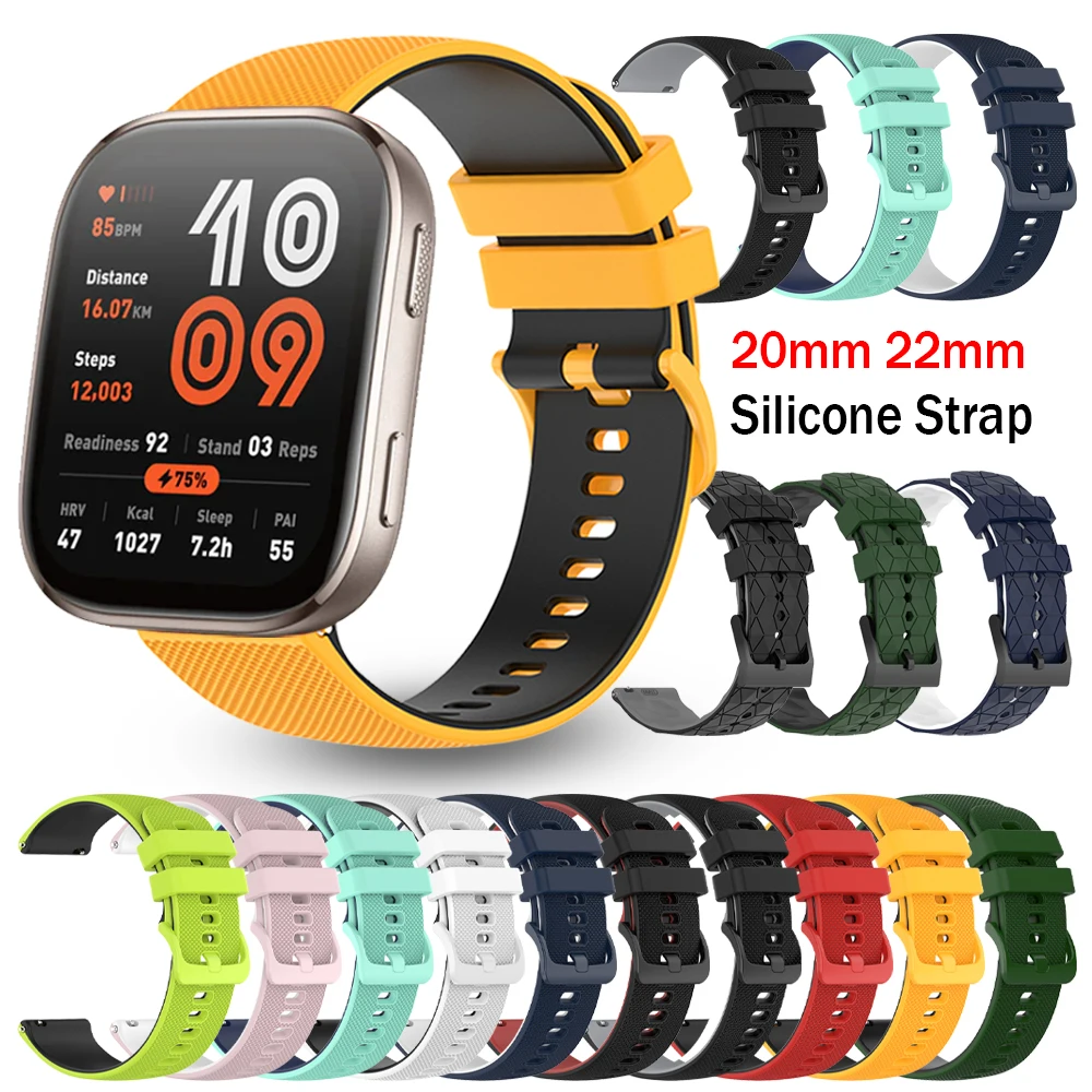 Correa de repuesto para Amazfit BIP6 BIP 6 5 UNITY/GTR 4 BALANCE 22mm pulsera suave activa 2/GTS 4 mini 2e 20mm correa deportiva de silicona