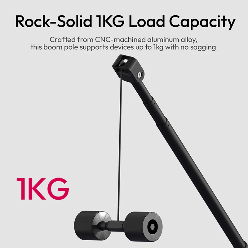 Ulanzi ZJ08 Brazo de poste de micrófono con doble 180 °   Ajuste para videocámara DSLR, teléfono, entrevistas callejeros, eventos en ubicación, viajes al aire libre - imagen 4