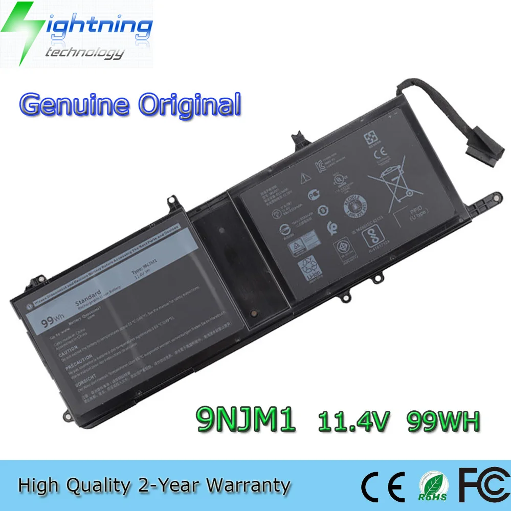 Batería genuina para ordenador portátil 9NJM1 11,4 V 99Wh para Dell Alienware 15 R3 R4 17 R4 R5 MG2YH HF250