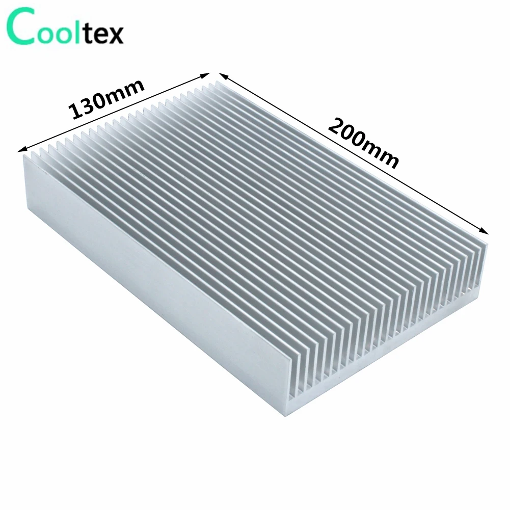 Disipador de calor de aluminio, refrigeración para Chip LED, amplificador de potencia electrónico, disipación de calor, 200x130x33,3mm - imagen 3